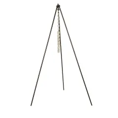 Lodge Tall Boy Tripod with Chain for Cast Iron Cooking Over an Open Fire