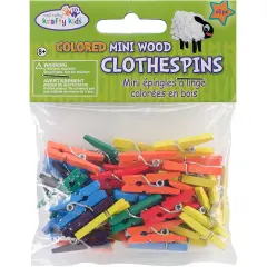 Krafty Kids Mini Wood Clothespins-Colored 1" 45/Pkg