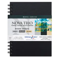 Stillman & Birn Nova Trio Series Toned Spiralbound Sketchbook - 8" x 6", 17 pages of each color