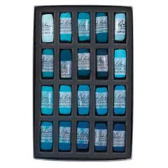 Richeson Soft Handrolled Pastels - Turquoise Blues, Set of 20