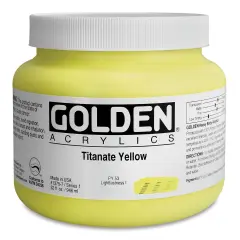 Golden Heavy Body Artist Acrylics - Titanate Yellow, 32 oz Jar