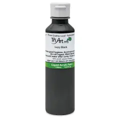 Tri-Art Liquid Artist Acrylics - Ivory Black, 120 ml bottle