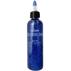 Premium Alcohol Ink | Metallic and Vibrant | High Saturated Unique Colors | For Tumblers, Coasters, Resin Dye, Alcohol Ink Paper, Yupo, Resin Petri Dish | 4 oz by volume | by Ezgi Sertcetin Glitter royal blue