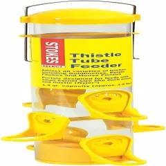 Stokes Select Nyjer Thistle Tube Finch Bird Feeder 38224 Six Feeding Ports Yellow