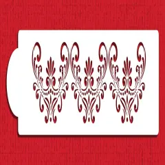 Fleur De Lis Cake Stencil Side #4 | C493 by Designer Stencils | Cake Decorating Tools | Baking Stencils for Royal Icing, Airbrush, Dusting Powder | Reusable Plastic Food Grade Stencil for Cakes | Easy to Use & Clean Cake Stencil