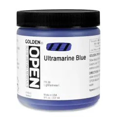 Golden Open Acrylics - Ultramarine Blue, 8 oz Jar