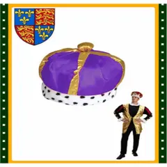 New Majestic Renaissance King Queen Purple Crown Hat