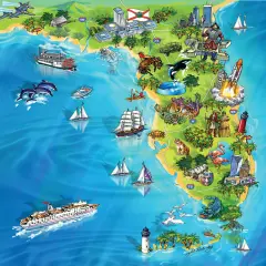 Sunsout Florida Map 500 pc Jigsaw Puzzle 20521