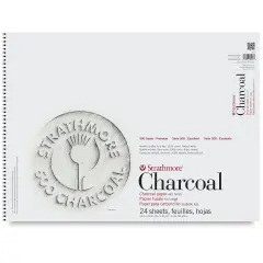 Strathmore 500 Series Charcoal Pad - 18" x 24", White, 24 Sheets