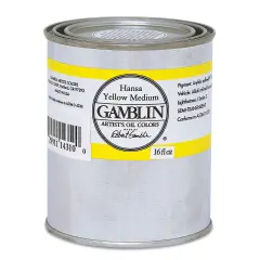 Gamblin Artist's Oil Color - Hansa Yellow Medium, 16 oz Can