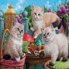 Sunsout Kitten Tea Party 500 pc Jigsaw Puzzle 42909