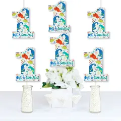 Big Dot of Happiness 1st Birthday Roar Dinosaur - One Shaped Decorations DIY ONEasaurus Dino First Birthday Party Essentials - Set of 20