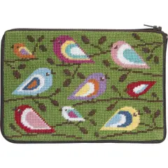 Stitch & Zip Needlepoint Purse/Cosmetic Case Kit - SZ598 Birds of Color Multicolor