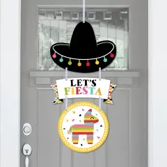 Big Dot of Happiness Let's Fiesta - Hanging Porch Fiesta Outdoor Decorations - Front Door Decor - 3 Piece Sign
