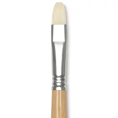 Escoda Clasico Chungking White Bristle Brush - Bright, Long Handle, Size 12
