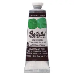Grumbacher Pre-Tested Artists' Oil Color - Cobalt Titanate Green, 1.25 oz tube
