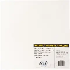 American Crafts Art Supply Basics Traditional Canvas-12"X12"