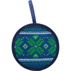 Alice Peterson Stitch-Ups Fair Isle Blue Needlepoint Ornament Kit Multicolor