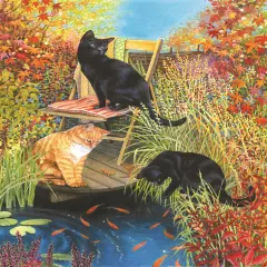 Sunsout Cats and Koi 1000 pc Jigsaw Puzzle 59582