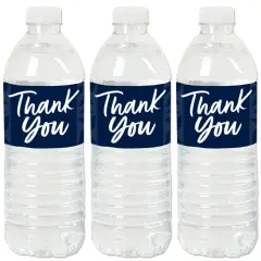 Big Dot of Happiness Navy Blue Elegantly Simple - Guest Party Favors Water Bottle Sticker Labels - Set of 20