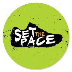 Big Dot of Happiness Set the Pace - Running - Track, Cross Country or Marathon Party Circle Sticker Labels - 24 Count