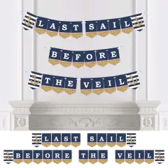 Big Dot of Happiness Last Sail Before the Veil - Nautical Bridal Shower & Bachelorette Party Bunting Banner - Bridal & Bachelorette Party Decorations