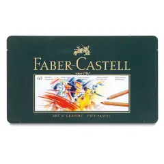Faber-Castell Pitt Pastel Pencil Set - Assorted Colors, Tin Box, Set of 60