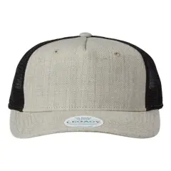 LEGACY&reg; Five-Panel Trucker Cap Heather Tan/ Black