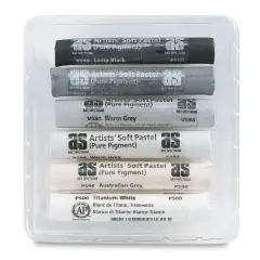 Art Spectrum Pastel 6ix Pack Set - Black to White, Set of 6