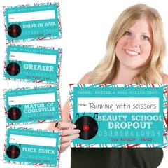 Big Dot of Happiness 50's Sock Hop - Party Mug Shots - Photo Booth Props 1950s Rock N Roll Party Mugshot Signs - 20 Count