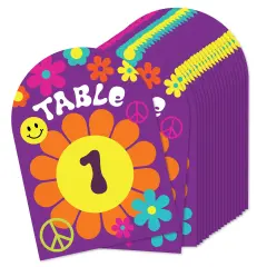 Big Dot of Happiness 60&rsquo;s Hippie - 1960s Groovy Party Double-Sided 5 x 7 inches Cards - Table Numbers - 1-20