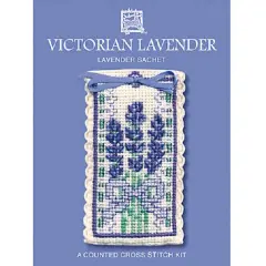 Victorian Lavender Sachet Cross Stitch Kit Multicolor