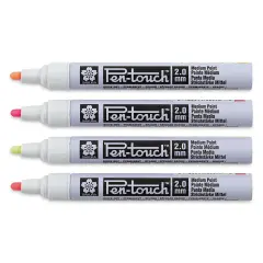 Sakura Pen-Touch Paint Markers - Fluorescent Colors, Medium Tip, Set of 4