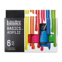 Liquitex Basics Acrylic Paints - Set of 6 Fluorescent, 22 ml