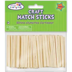 Krafty Kids Craft Match Sticks-Natural 2" 750/Pkg