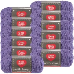 Multipack of 12 - Red Heart With Love Yarn-Lilac