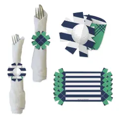 Big Dot of Happiness Par-Tee Time - Golf - Birthday or Retirement Party Paper Napkin Holder - Napkin Rings - Set of 24