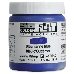 Golden SoFlat Matte Acrylic Paint - Ultramarine Blue, 118 ml, Jar