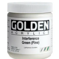 Golden Heavy Body Artist Acrylics - Interference Green (Fine), 8 oz Jar
