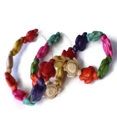 22 18mm Howlite Turtle Beads Gemstone Beads Dyed Mixed Color Beads bB1
