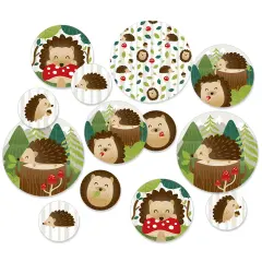 Big Dot of Happiness Forest Hedgehogs - Woodland Birthday Party or Baby Shower Giant Circle Confetti - Party Decorations - Large Confetti 27 Count