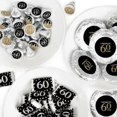 Big Dot of Happiness Adult 60th Birthday - Gold - Birthday Party Candy Favor Sticker Kit - 304 Pieces