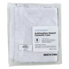 Craft Express Sublimation Printing Makeup Case - Reverse Sequin, Pkg of 4