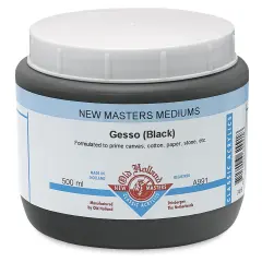Old Holland New Masters Acrylic Gesso - Black, 500 ml jar