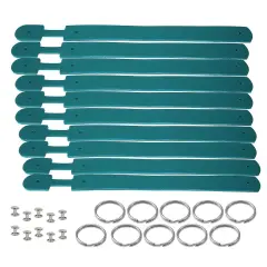 Blank Leather Keychains &ndash; DIY Engraving Kit, Pack of 10 (&frac34;" x 4.5") Jade