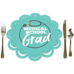 Big Dot of Happiness Medical School Grad - Doctor Graduation Party Round Table Decorations - Paper Chargers - Place Setting For 12