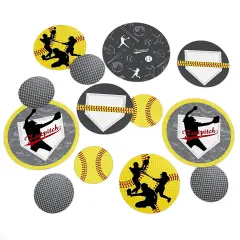 Big Dot of Happiness Grand Slam - Fastpitch Softball - Birthday Party or Baby Shower Giant Circle Confetti - Party D&eacute;cor - Large Confetti 27 Count