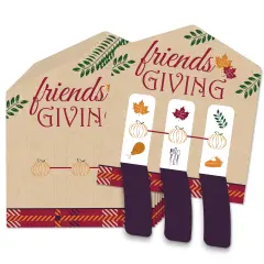 Big Dot of Happiness Friends Thanksgiving Feast - Friendsgiving Game Pickle Cards - Pull Tabs 3-in-a-Row - Set of 12