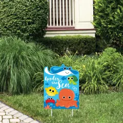 Big Dot of Happiness Under the Sea Critters - Outdoor Lawn Sign - Baby Shower or Birthday Party Yard Sign - 1 Piece