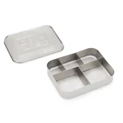 Fox Run 20803 Stainless Steel 5 Compartment Snack Container with Lid